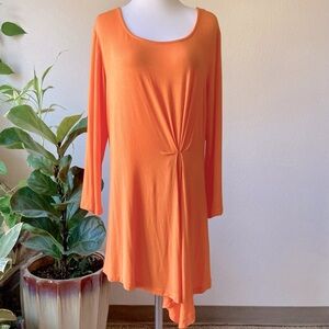 New Passports Orange Rayon Long Sleeve Top size L
